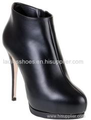 genuine leather high heel zipper women ankle boots