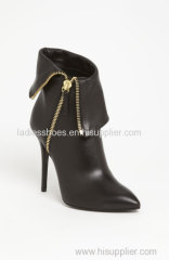 new fashion stiletto high pointed toe black zipper women ankle boots