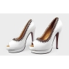 White charm peep toe high heel shoes