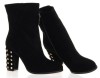 new design thick square heel comfortable fashion black color zipper women ankle boots