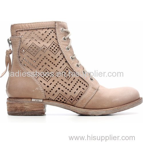 latest wholesale lace up zipper women ankle boots