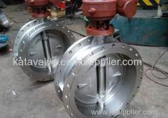 Pneumatic RF Flanged Connection Stainless Steel Eccentric Butterfly Valve