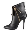 high heel black color pointed toe zipper women ankle boots