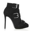 fashion buckle high heel black women ankle boots