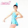 Sensational Tiered Light Blue Strapless Dress Dance Costumes For Kids Competition