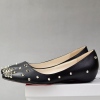 women black fashion flat comfortable shoes with studs