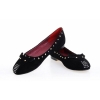 good quality black customized design hot-selling flat women dress shoes with studs and rhinestone