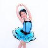 Back Cross Straps Kids Dance Clothes Black Edge Double Layer Skirt For Solo