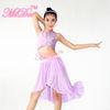 Soft Mesh High-Low Skirt Antisymmestic Sequin & Pleated Top Back Straps Crossing Belly Dancing Cloth
