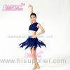 Soft Mesh Spiral Skirt Dianogal Sequins Top One Shoulder With Flower Dance Competition Costumes