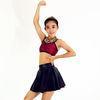 Passionate Modern Dance Wear Rhinestones Collar Seperated Imitation Leather Skirt