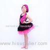 Black Polka Dots Hot Pink Sequin Glitter Dress Dance Costumes For Kids