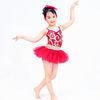 Fancy Kids Dance Clothes Floral Sequin Dress Matching Tulle Tutu Skirt