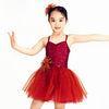 Children'S Tutu Skirts Wine Red Sequin Bodice Dress Matching Flowers Trim Hairpiece