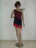 Mature Harem Competition Dance Costumes Diagonal Neckline Red Ladies Knee Length Skirts
