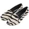 striped black and white color women flat dress shoes