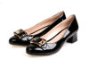 Patent leather black fahsion flat women dress shoes with sequin