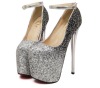 gradient glitting shining platform high heel women ankle dress pumps