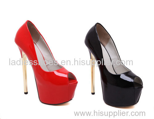 Patent Leather platform comfortable high heel dress pumps