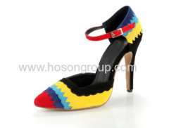 Fashion suede colorful high heel dress sandals