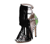 customed design T-strap ladies buckle high heel shoes with tassels