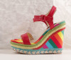 Ladies colorful heel open toe sandals