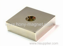Standard Properties Permanent Neodymiumn Block Magnet With Countersunk Holes