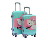 Cute Girls Blue Color Luggage with Cat catoon Printing Carryon Luggage