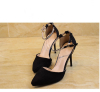 Fashion pointed toe suede high heel sandals
