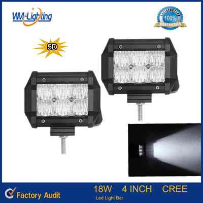 4 Inch 18W Crees 5D LED Light Bar with Flood Spot Beam