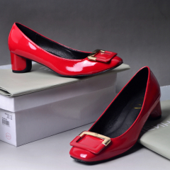 Fashion ladies block heel red