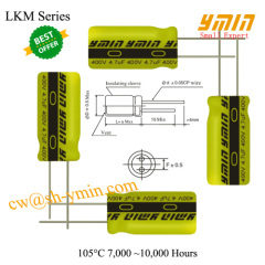 LKM Series 105C 7000 ~ 10000 Hours Capacitors Radial Aluminium Electrolytic Capacitors for General Purpose RoHS