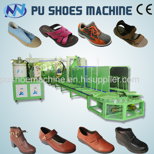 Two color double density PU shoe machine