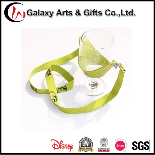 Custom PVC Polyester Wine Glass Holder Lanyard for Business