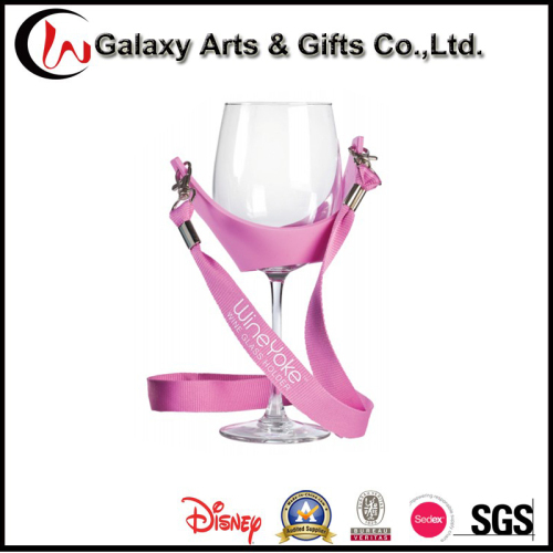 Custom PVC Polyester Wine Glass Holder Lanyard for Business