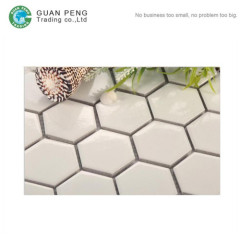 Bathroom Floor Tiles Black And White Design Ceramic Glazed Hexagon Mosaic Tile