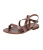 Ladies leather strappy flat sandals
