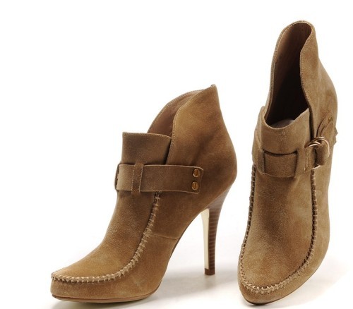 Ladies stitched high heel boots