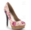 African printed fabric fashion high heel shoe