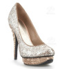 Shining polished classic pull on high heel dress shoe