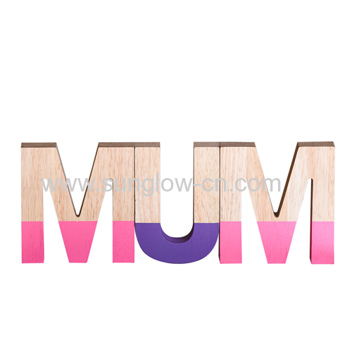 Wooden  Letter  With Colorful Printing