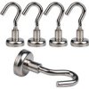 Magnetic Hook with Door Holding Chrome Plate 2.65&quot; Diameter 0.290&quot; Thick Silver coating