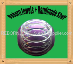 Purple painted aluminium large hole sparkle beads for european style and all DIY jewelry making