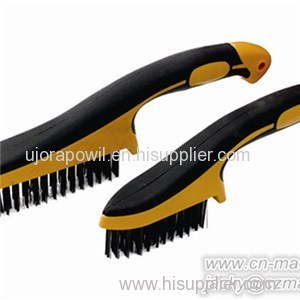 Black Steel Bristle TPR Handle Wire Brush