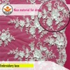 embroidery lace with beading cording and 3D flower