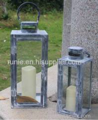 classical square shape metal lantern with Led candle