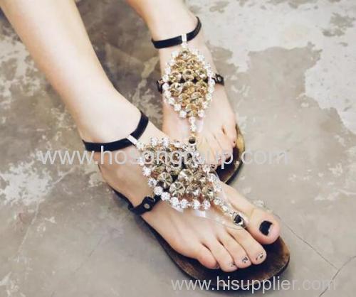 Ladies rhinestone ankle strap shoes