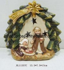 Ceramic Nativity set .