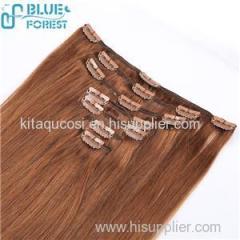 100% Human Hair Clips In Hair Weft Samples Available