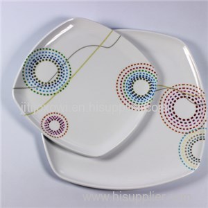 Custom Printed Wholesale Plastic Square Melamine Appetizer Salad Plate Dinnerware Cheap